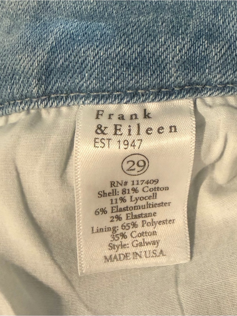 Frank & Eileen Light Blue Wide Leg Jeans - Picture 6 of 6